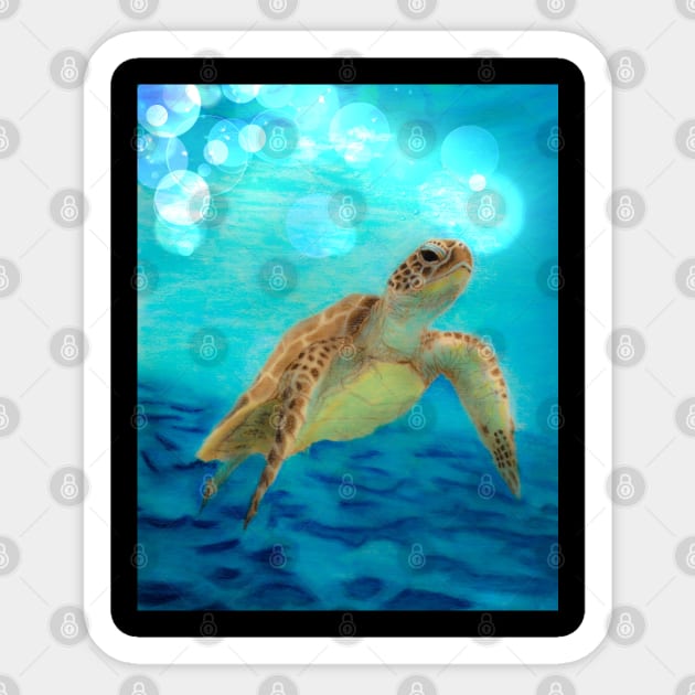 Sea Turtle Sticker by teenamarie23art